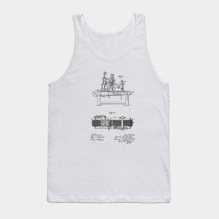 Cider and Wine Press Vintage Patent Hand Drawing Tank Top